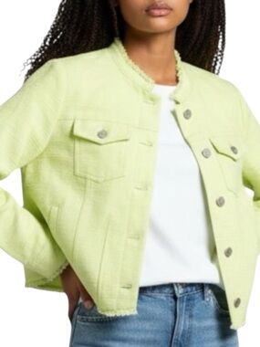 BANANA REPUBLIC BNWT Neon Citron Cropped Blazer Jacket Size 2 -- BNWT